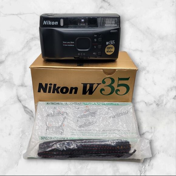 Vintage Nikon W35 - 35mm Point and Shoot Film Camera with Manual And Strap EUC - Picture 1 of 13